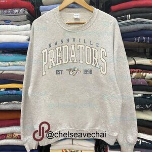 Vintage Nashville Predators Hockey Sweater, EST 1998 Nashville Predators Shirt